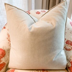 Gray Linen Ralph Lauren Feather Accent Pillow